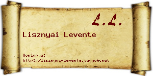 Lisznyai Levente névjegykártya