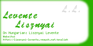 levente lisznyai business card